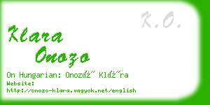 klara onozo business card